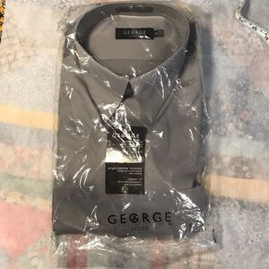 George Men's Sateen Gray Dress Shirt